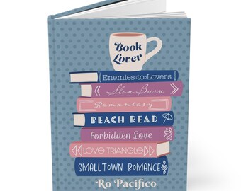 Book Lover Hardcover Journal 5.75"x8" | Romance Novel Stack | Romantic Book Club