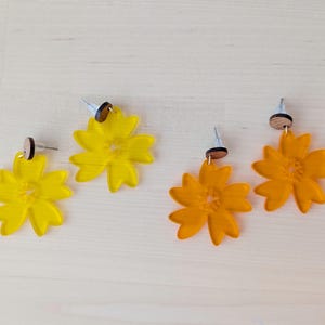 Transparent Acrylic Flower Earrings | Acrylic Floral Statement Jewelry | Bold Summer Earrings | Gift for Her