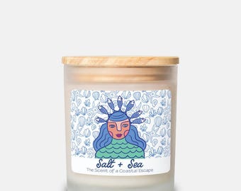 Ocean Lady Candle | Salt + Sea | Hand Poured 11 oz Candle
