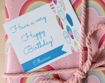 Customizable Surfboard Gift Tags Digital Download | 3.75"x3"
