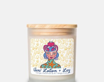 Ocean Lady Candle | (Sun) Lotion & Lay | Hand Poured 11 oz Candle