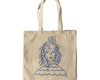 Washed Up Art Tote Bag: Ocean Lady Collection