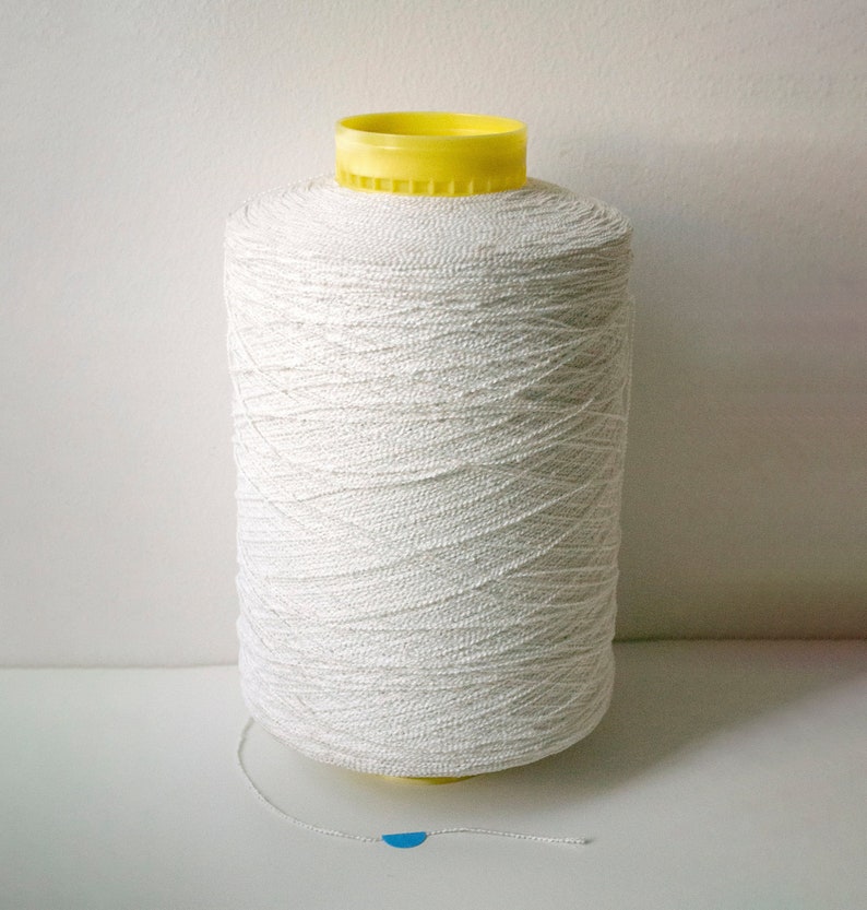 Vintage White Boucle Yarn on Cone 4lb 15oz