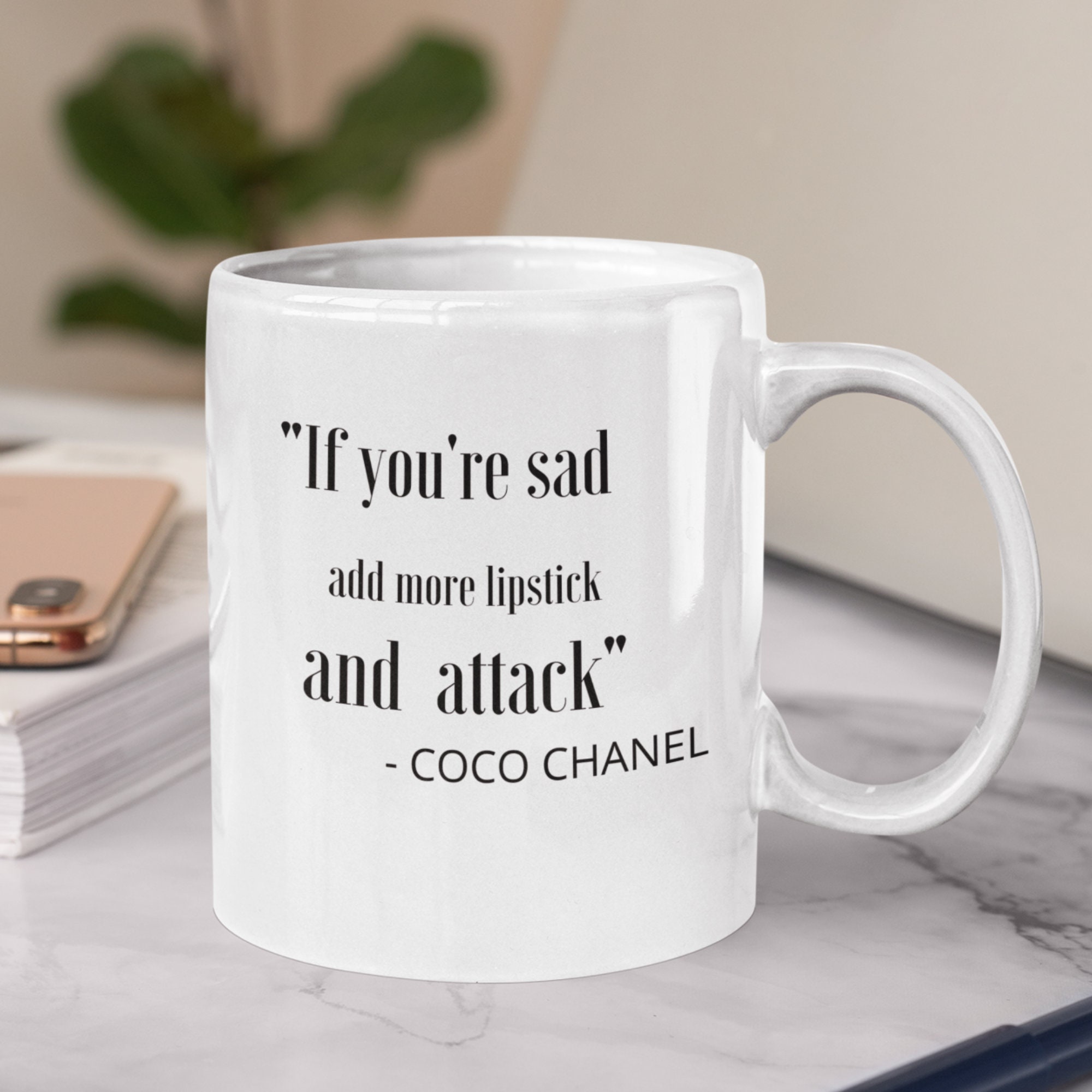 Cute Coco Chanel Quote Mug 11oz If You're Sad Add More - Etsy Cute Coco Chanel Quote Mug 11oz If You're Sad Add More - Etsy