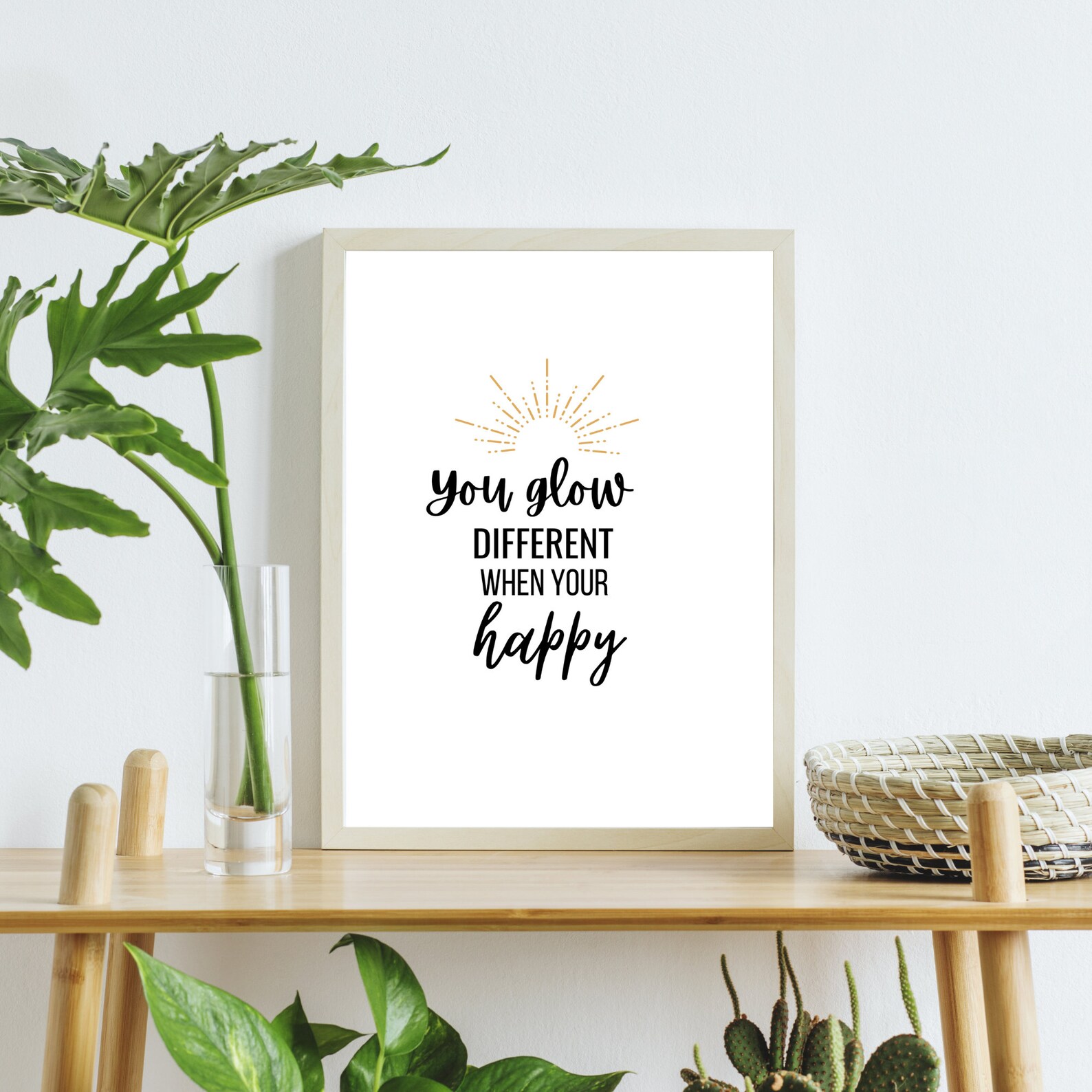 You Glow Different When Your Happy Wall Art Positivity Wall Etsy