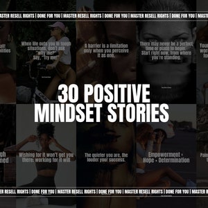 30 Positive Mindset Instagram Stories mit MRR + PLR | Master Weiterverkaufsrechte | Instagram Stories Vorlage | Digitale Produkte zum Weiterverkauf