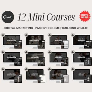 12 Mini Courses with Master Resell Rights, Build Wealth Through Digital Marketing, MRR PLR Course Bundle, Instagram Digital Marketing Resell