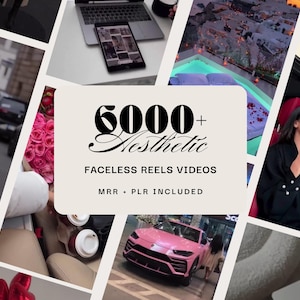 6000+ Aesthetic Faceless Video Instagram Reels Bundle, DFY Instagram Marketing Videos with PLR MRR Resell Rights, Faceless Reels Template