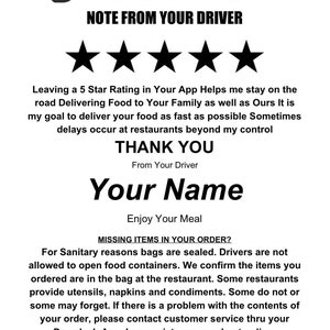 175 Personalized Labels Doordash, Grubhub, UberEats, Spark Delivery Postmates Driver Labels, Stickers Custom name