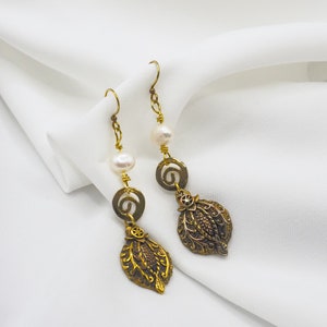 Brass Dangle Drop Earring - Up-cycled Jewelry.