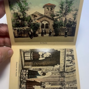 Conjunto de cartão postal Grazzano Visconti Accordian da década de 1940