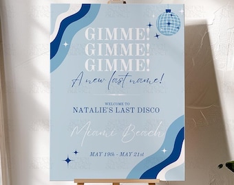 Mamma Mia Bachelorette Sign, Last Disco Welcome Sign, Editable Canva Template, Hen Party Poster, Dancing Queen Theme, Bridal Shower Sign