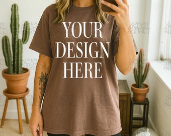 Maqueta de camisa vaquera Espresso Comfort Colors 1717 Maqueta de camisa Espresso Maqueta de vaquera Edgy C1717 Maqueta de camisa vaquera