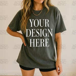 Comfort Colors Pepper Mockup Pepper Shirt Mockup Edgy Comfort Colors 1717 Mockups Oversized Shirt Trendy C1717 Mockup Lifestyle Photo Mockup