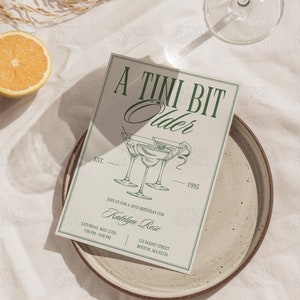 A Tini Bit Older Invitation Martini Birthday Invite Template 30th Birthday Invitation Dirty Thirty Birthday Theme Editable Canva Template