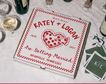Wedding Pizza Box Template, Proposal Pizzeria Box PNG, Editable Canva Template, That's Amore Bridal Shower Decor, Digital Download