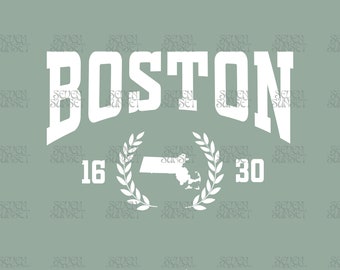 Boston PNG, Varsity Boston SVG, Vintage Boston Shirt PNG, Trendy Digital Download, Athletic Varsity Font, Boston Massachusetts Cut File