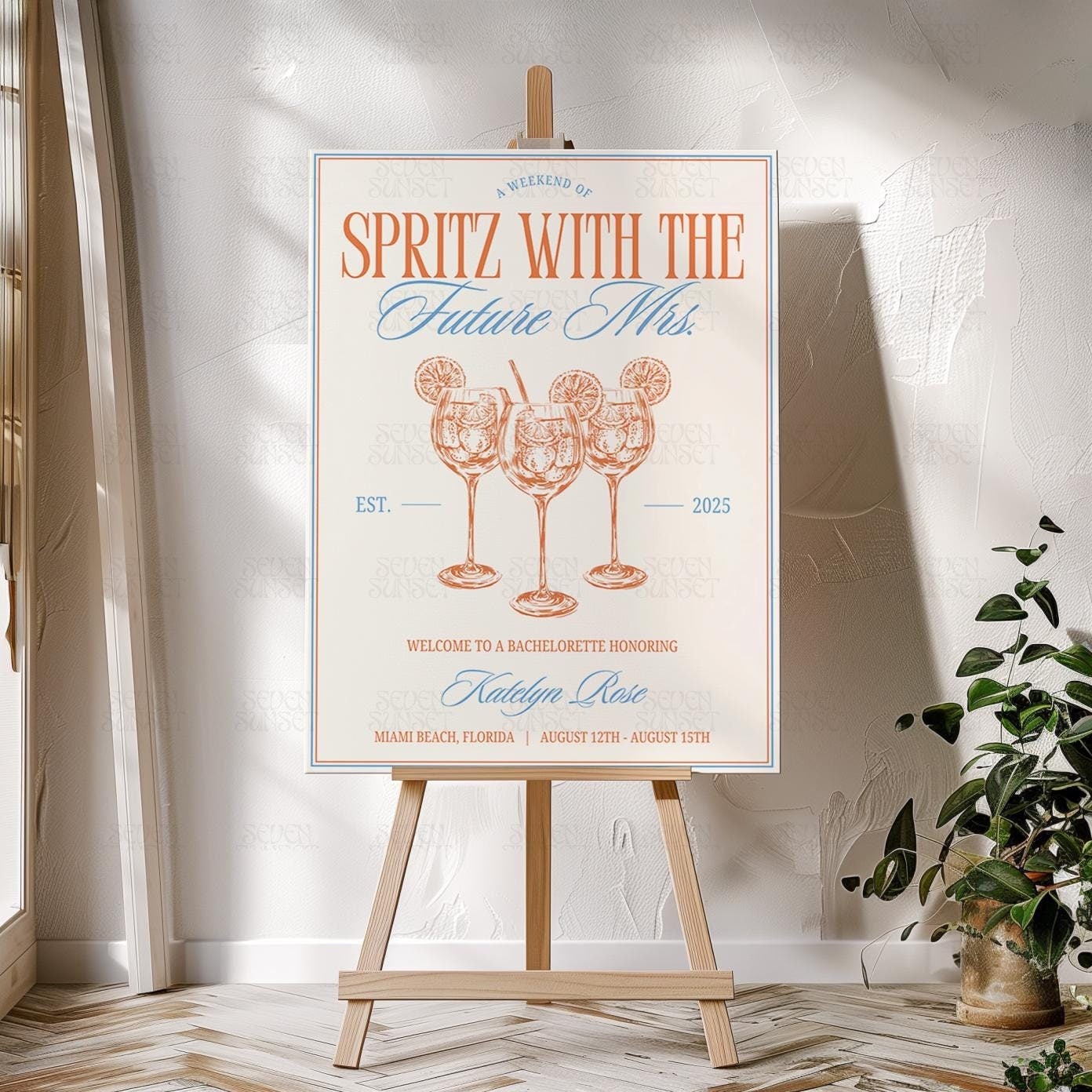 Spritz Bachelorette Sign Editable Template Spritz With Mrs Welcome