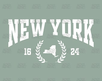 New York PNG, Varsity New York SVG, Vintage New York Shirt PNG, Trendy Digital Download, Athletic Varsity Font, New York New York Cut File