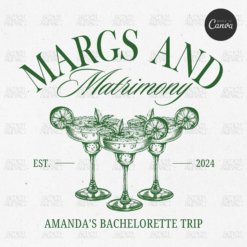 Margs and Matrimony Bachelorette Logo Editable Logo Margs & Matrimony ...