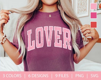 Retro Lover SVG | Trendy Valentines Day PNG | Vintage Athletic Font | Xoxo Digital Download | Valentine Clip Art | Cute Sublimation File
