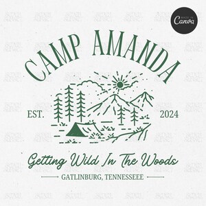 Camp Bachelorette Shirt Design, bearbeitbare Canva Vorlage, Camp Bach Crew, Letzter Weg vor dem Schleier, individuelles Camp Logo, Bachelorette Top Logo
