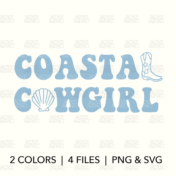 Cowgirl côtière PNG | Cow-girl côtière SVG | Téléchargement numérique d'été | Grand-mère côtière PNG | Design de plage tendance | Sublimation de fille de noix de coco