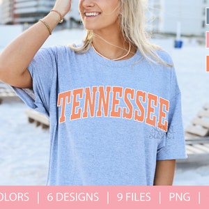 Tennessee PNG SVG | Trendy Tennessee Design | Cute Digital Download | Athletic Varsity Font | Distressed State PNG | Girly Aesthetic Graphic