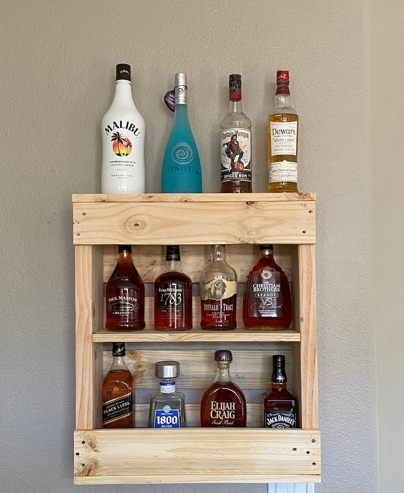 Liquor Rack Wall Mounted Liquor rack Custom Made Etsy
