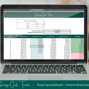 52 weken en 12 maanden Savings Goal Tracker, Savings Challange, Excel Spreadsheet, Budget Template, Personal Finance en Money Management