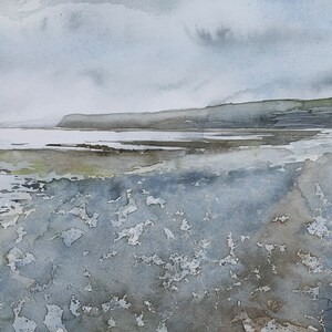 Original signed watercolour landscape painting of Kimmeridge Bay, Dorset