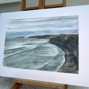 Kimmeridge Bay, Dorset; Original signed watercolour landscape painting