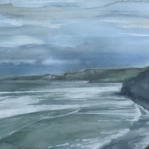 Kimmeridge Bay, Dorset; Original signed watercolour landscape painting