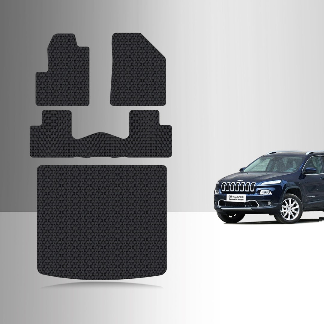 ToughPRO Front Mats Compatible With Jeep Cherokee 2023 - All Weather Heavy Duty Made In Usa Black Rubber
