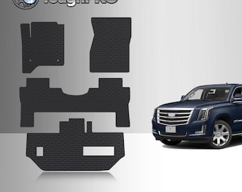 ToughPRO Floor Mats + 3rd Row Black For Cadillac Escalade ESV Bench 2015-2020