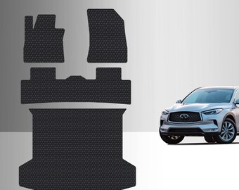 ToughPRO Full Set Floor Mats Black For Infiniti QX50 All Weather Custom Fit 2019-2024
