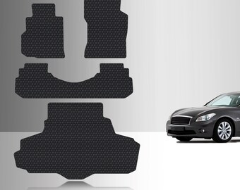 ToughPRO Full Set Floor Mats Black For Infiniti M35 M45 All Weather Custom Fit 2006-2010