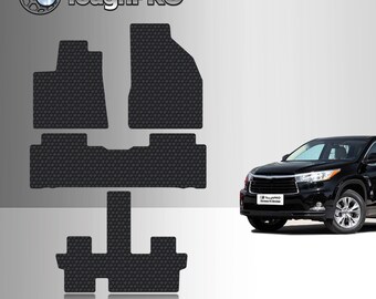ToughPRO Floor Mats + 3rd Row Black For Toyota Highlander Bucket 2014-2019