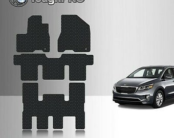 ToughPRO Floor Mats + 3rd Row Black For KIA Sedona 8 Seater All Weather 2015-2021
