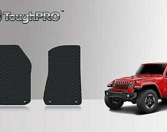 ToughPRO Front Mats Black For Jeep Wrangler Unlimited JL All Weather 2018