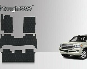 ToughPRO Floor Mats + 3rd Row Black For Toyota Land Cruiser 2013-2021
