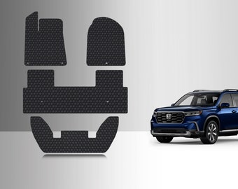 ToughPRO Floor Mats + 3rd Row Black For Honda Pilot All Weather 2023-2024