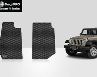 ToughPRO Front Mats Black For Jeep Wrangler Unlimited JK All Weather 2018