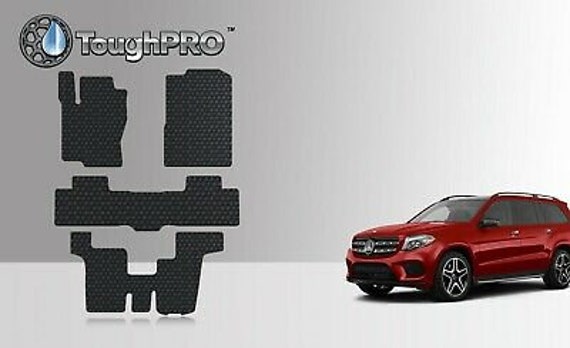 ToughPRO All-Weather Floor Mats For Mercedes-Benz GLS (2017-2019) - Black Rubber, Includes 3rd Row, Lifetime Warranty
