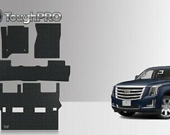 ToughPRO Floor Mats + 3rd Row Black For Cadillac Escalade Bucket 2015-2020