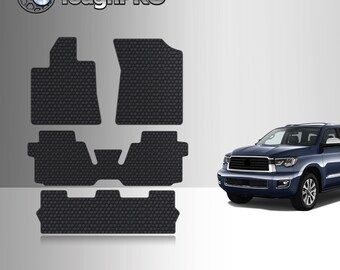 ToughPRO Floor Mats+3rd Row Black For Toyota Sequoia 2nd Row W/Console 2008-2022