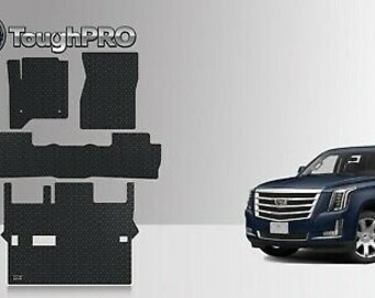 ToughPRO Floor Mats + 3rd Row Black For Cadillac Escalade Bench 2015-2020