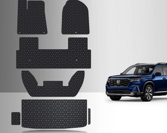 ToughPRO Floor Mats + 3rd Row +Cargo Black For Honda Pilot All Weather 2023-2024