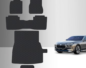 ToughPRO Full Set Floor Mats Black For BMW I7 (Not for 2nd row Executive Lounge Seating) All Weather Custom Fit 2023-2025