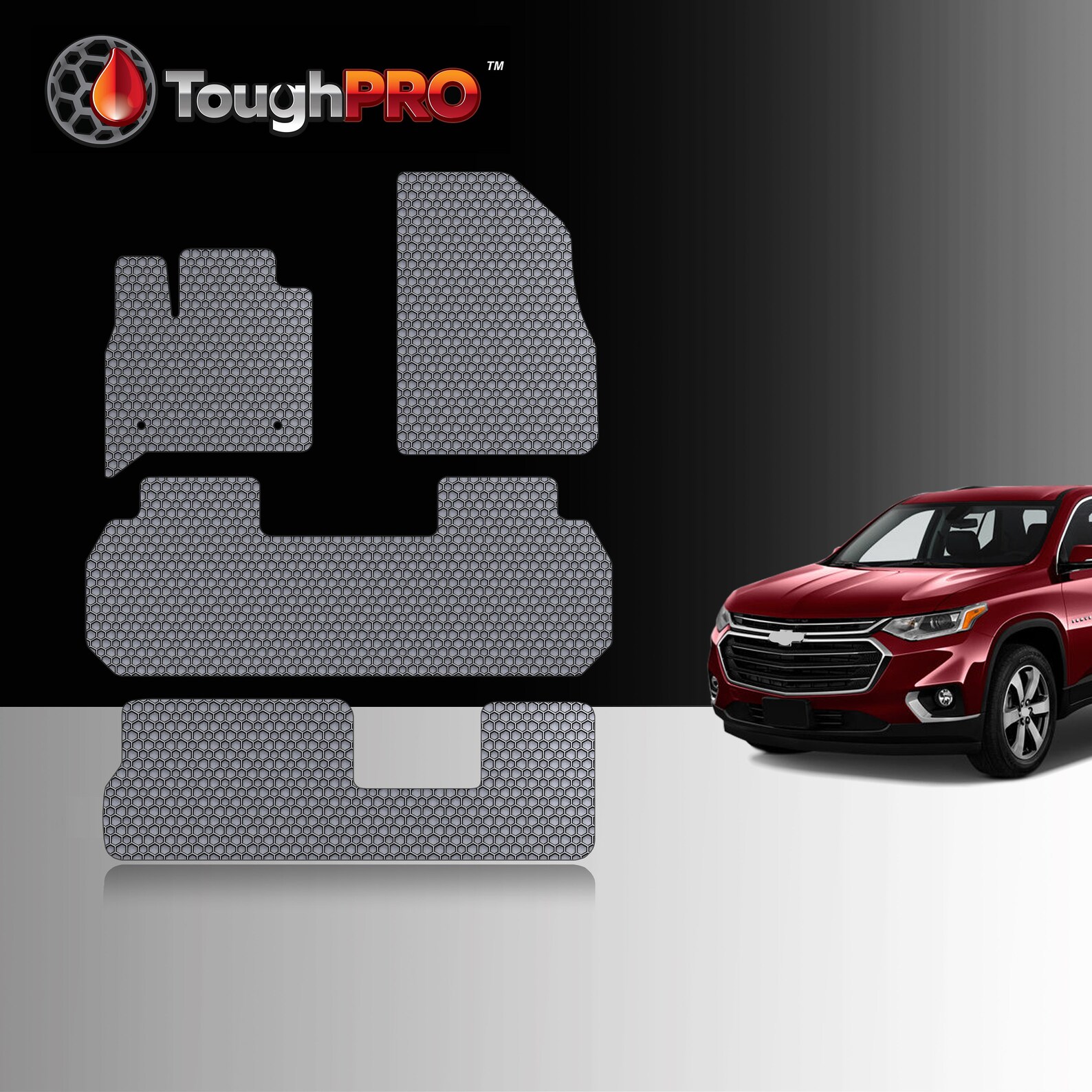 ToughPRO Floor Mats 3rd Row Gray For Chevrolet Traverse Etsy